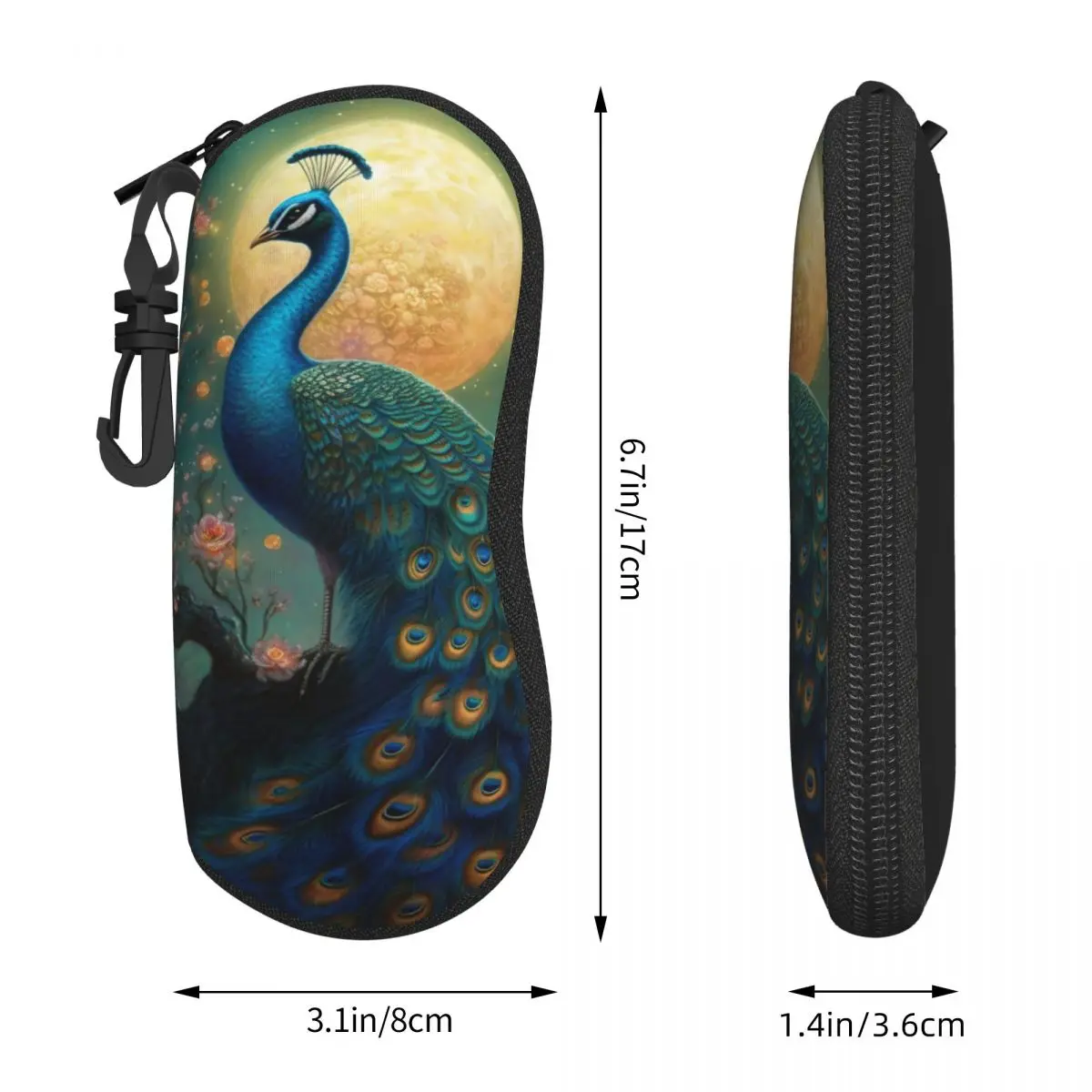 Fantasy Peacock Glasses Case modern art Daily Sunglasses Pouch For Male Female Fashion Eyewear Organizer Zipper Glasses Box