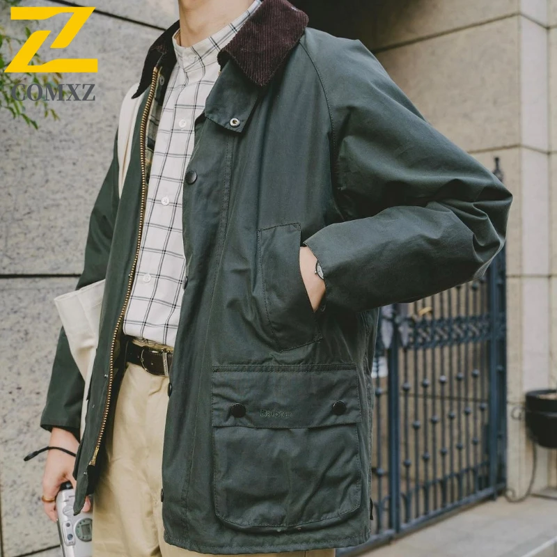 Vintage Street Jacket Men's Women's Autumn 2025 High-end Fashion Corduroy Plaid Windproof Coat Casual Multi-Pocket Loose Jacket