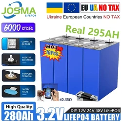 LiFePO4 3.2V 280Ah 105Ah batteria grado A 6000 + Cycle Free Busbar Real 295Ah per batteria al litio fai da te 12V 24V 48V nessuna tassa