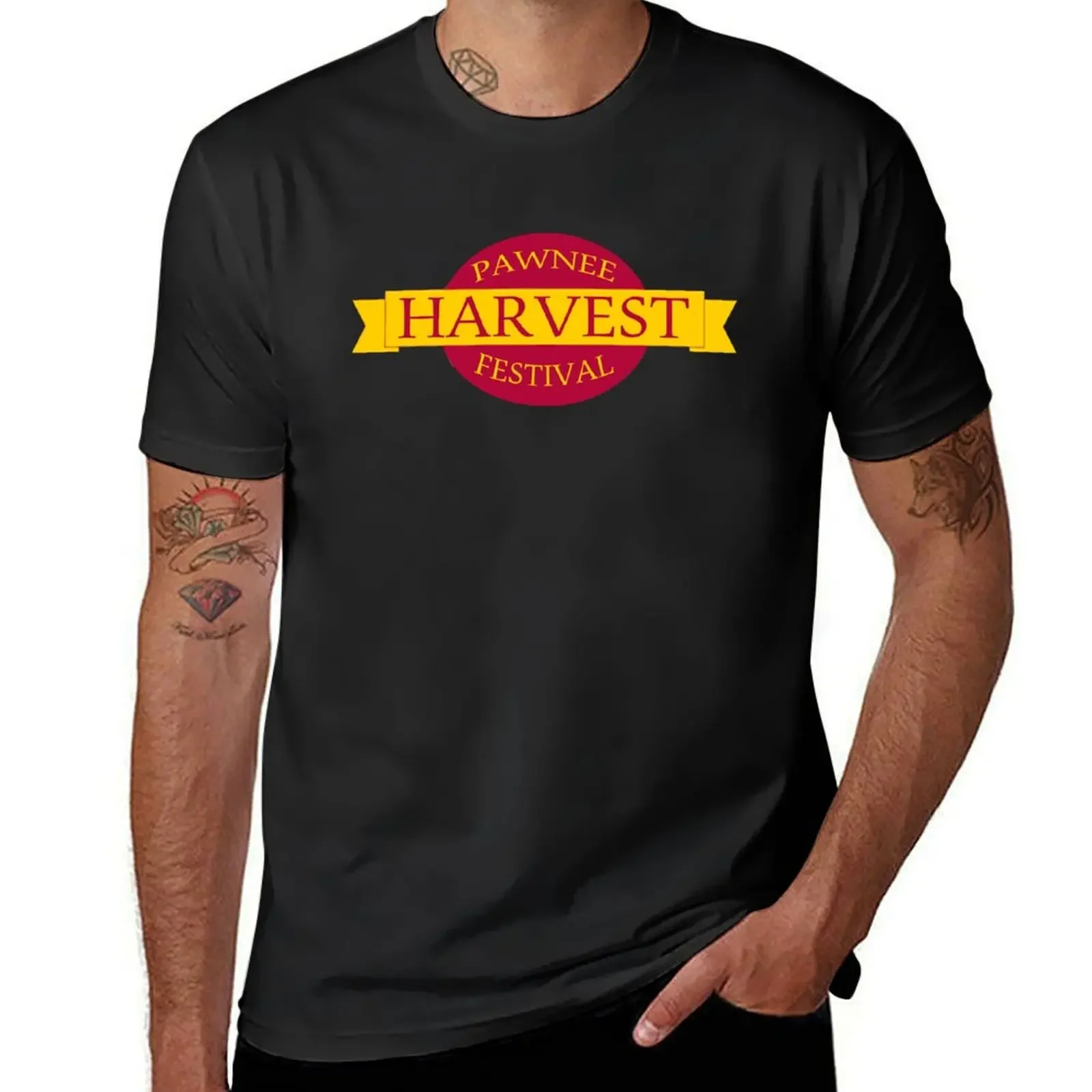 Pawnee Harvest Festival logo T-Shirt man clothes cheap stuff mens white t shirts