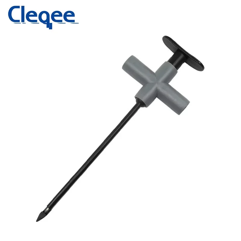 Cleqee P5010 Insulated Test Hook Clip Non-Destructive Puncture Probe Built-in Spring Compatiable with 4mm Banana Plug