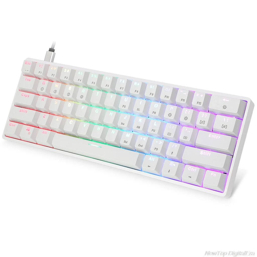 GK61 SK61 61-клавишная механическая клавиатура USB Проводная светодиодная подсветка Axis Игровая механическая клавиатура Gateron Оптические переключатели Jy17 19