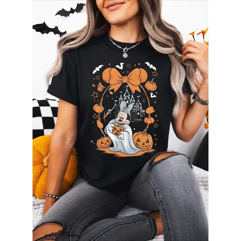 

Minnie Ghost Pumpkin Halloween Shirt, Disney Castle Horror Minnie T-shirt, Disney Pumpkin Season Halloween T-shirt