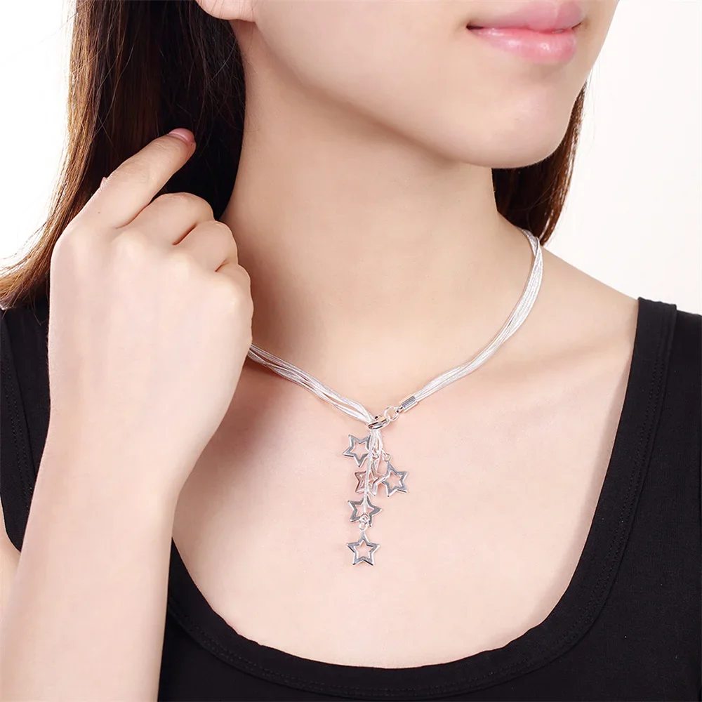 2024 New Design 925 Sterling Silver Exquisite Perforated Starfish Necklace For Women Party Wedding Engagement Jewelry Gifts