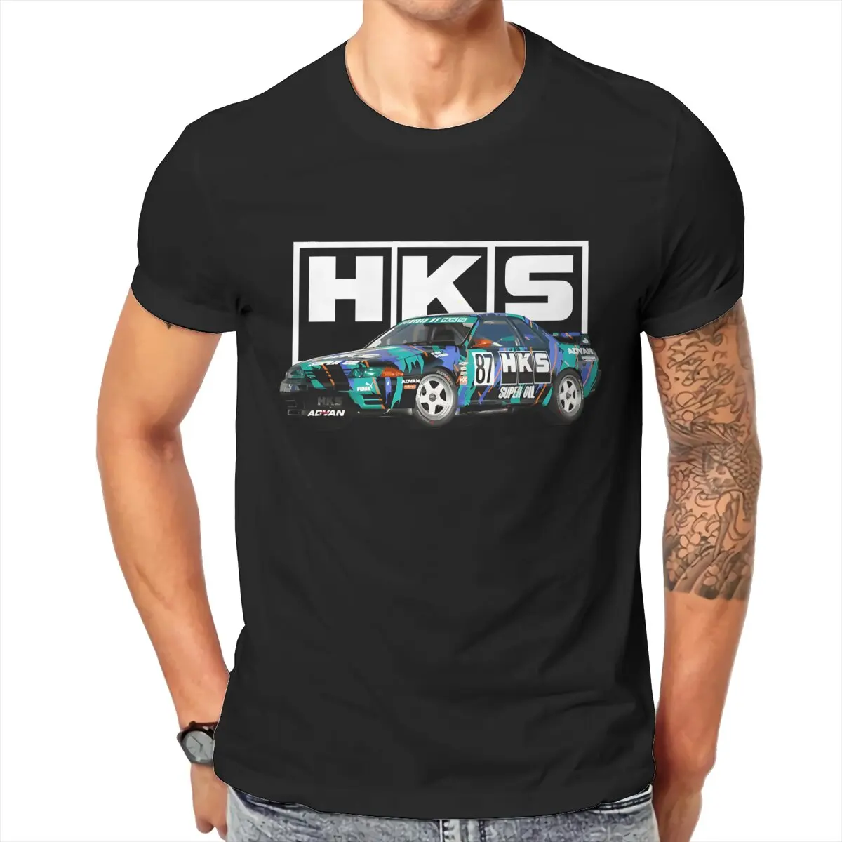 Skyline R32 GT-R ญี่ปุ่น GTR JGTC ZERO-R Hip Hop TShirt HKS Creative Tops สบาย T เสื้อผู้ชาย Tee ที่ไม่ซ้ํากันไอเดียของขวัญ