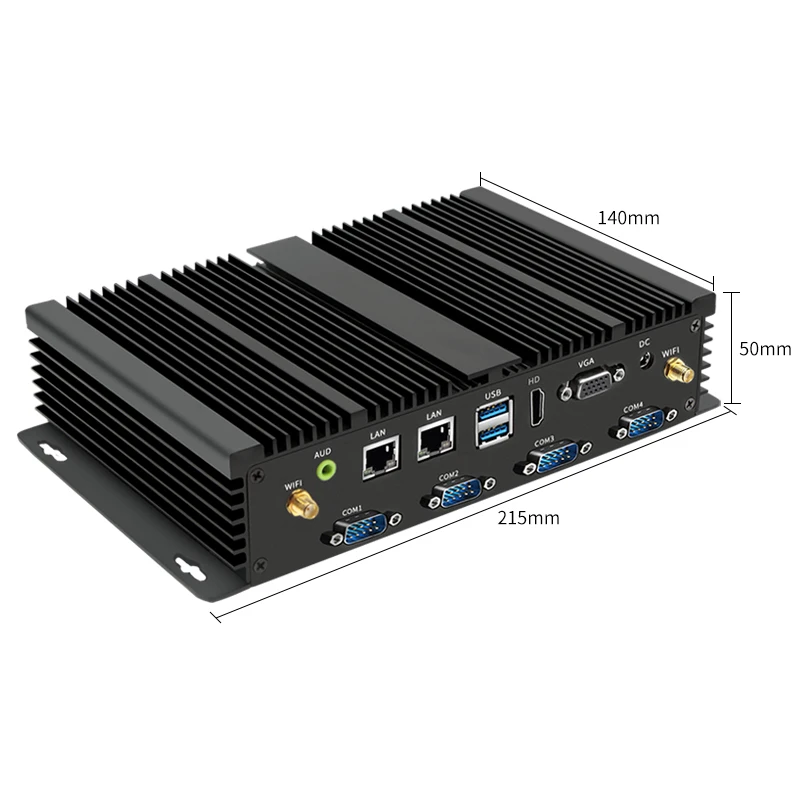 Mini PC Core i7 5500U i5 4200U i3 5005U 2955U Computador robusto industrial LAN dupla 2 x COM 6 x COM HDMI VGA WiFi Win10