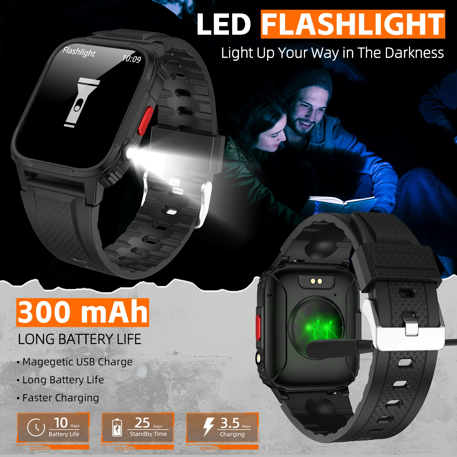 LaNikar Men\'s Smartwatch with Voice Assistant Health Smartwatch Equipped with Heart Rate/sleep Suitable for IPhone and Android