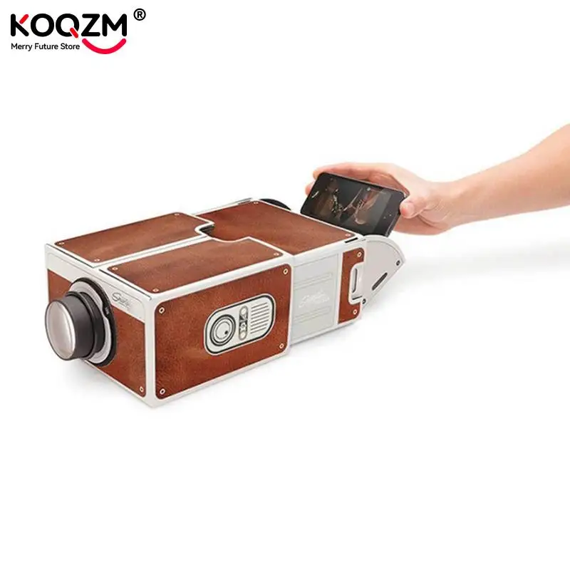 DIY 3D Projector Cardboard Mini Smartphone Projector Light Novelty Adjustable Mobile Phone Projector Portable Cinema Theater