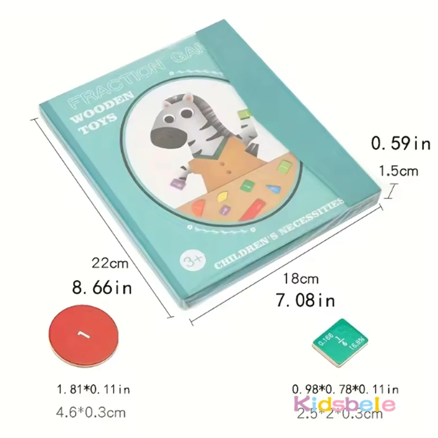 Magnetic Rainbow Fraction Tiles Children Montessori Wooden Arithmetic Teaching Aids Visual/Tactile Math Learning Toy Ages 6+