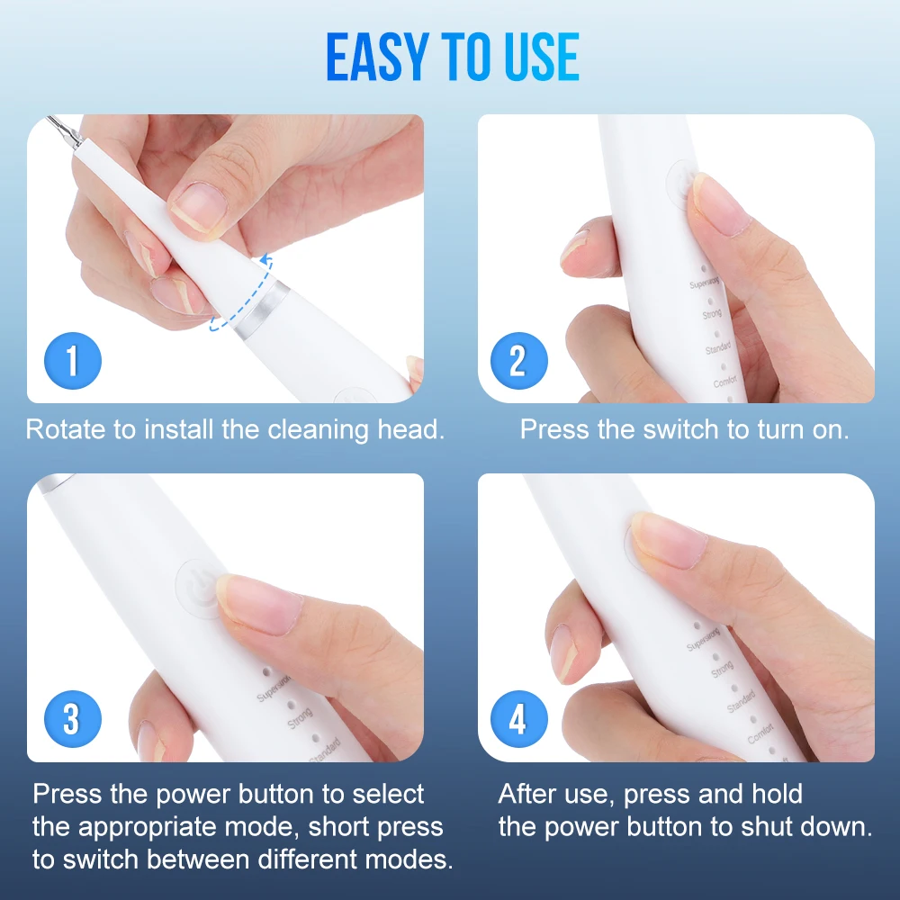 Toothbrush Teeth Whitening Electric Dental Calculus Remover Sonic Remove Tartar Scaler Oral Clean Device Rechargeable Waterproof