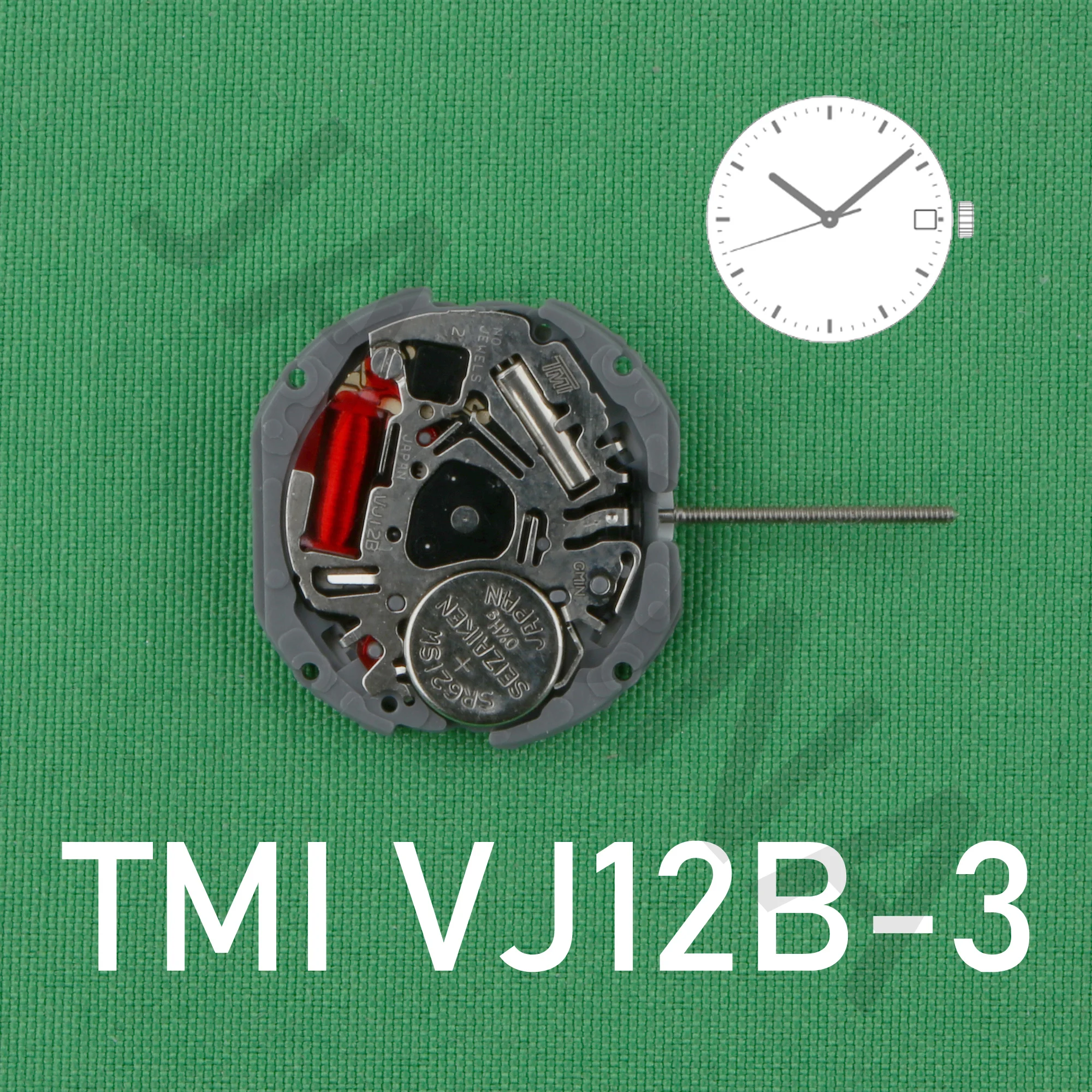 VJ12 MOVEMENT japan TMI VJ12B-3 movement VJ12B movement 3 hands slim movement 3 hands / date quartz movement