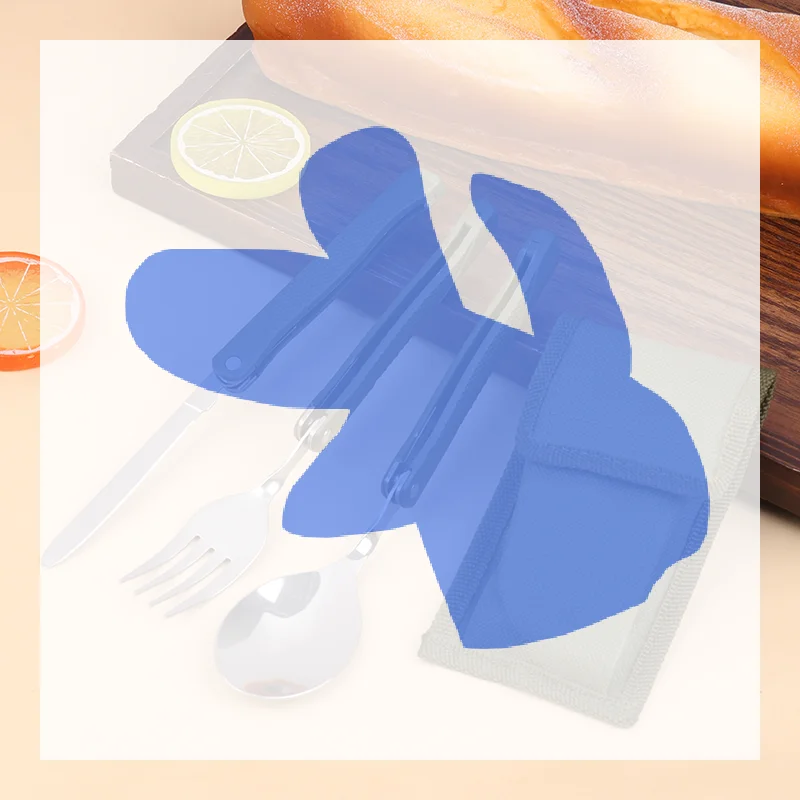 

3Pcs Portable Stainless Steel Mini Tableware Set Folding Cutlery Set With Spoon Fork Knives For Outdoor Camping Picnic Talheres