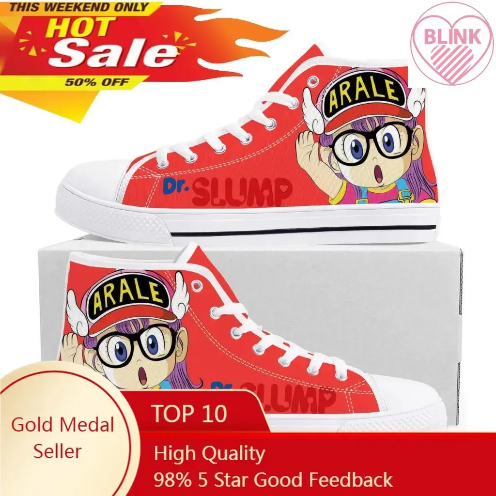 Baskets montantes Anime Cartoon Arale Dr Slump pour hommes et femmes, chaussures de couple décontractées, chaussure personnalisée, toile de rencontre pour adolescent, haute qualité