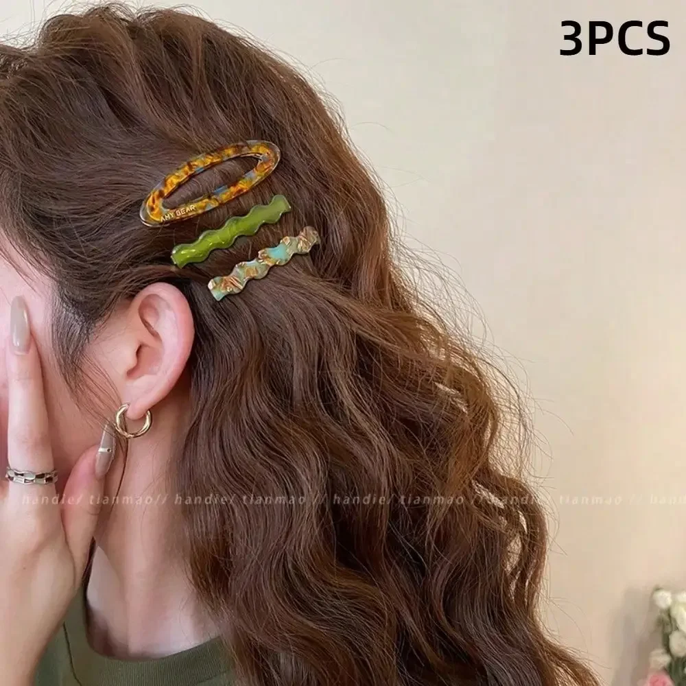 

Набор из 3 ретро-заколок для волос для женщин, заколки для боковых прядей и челки