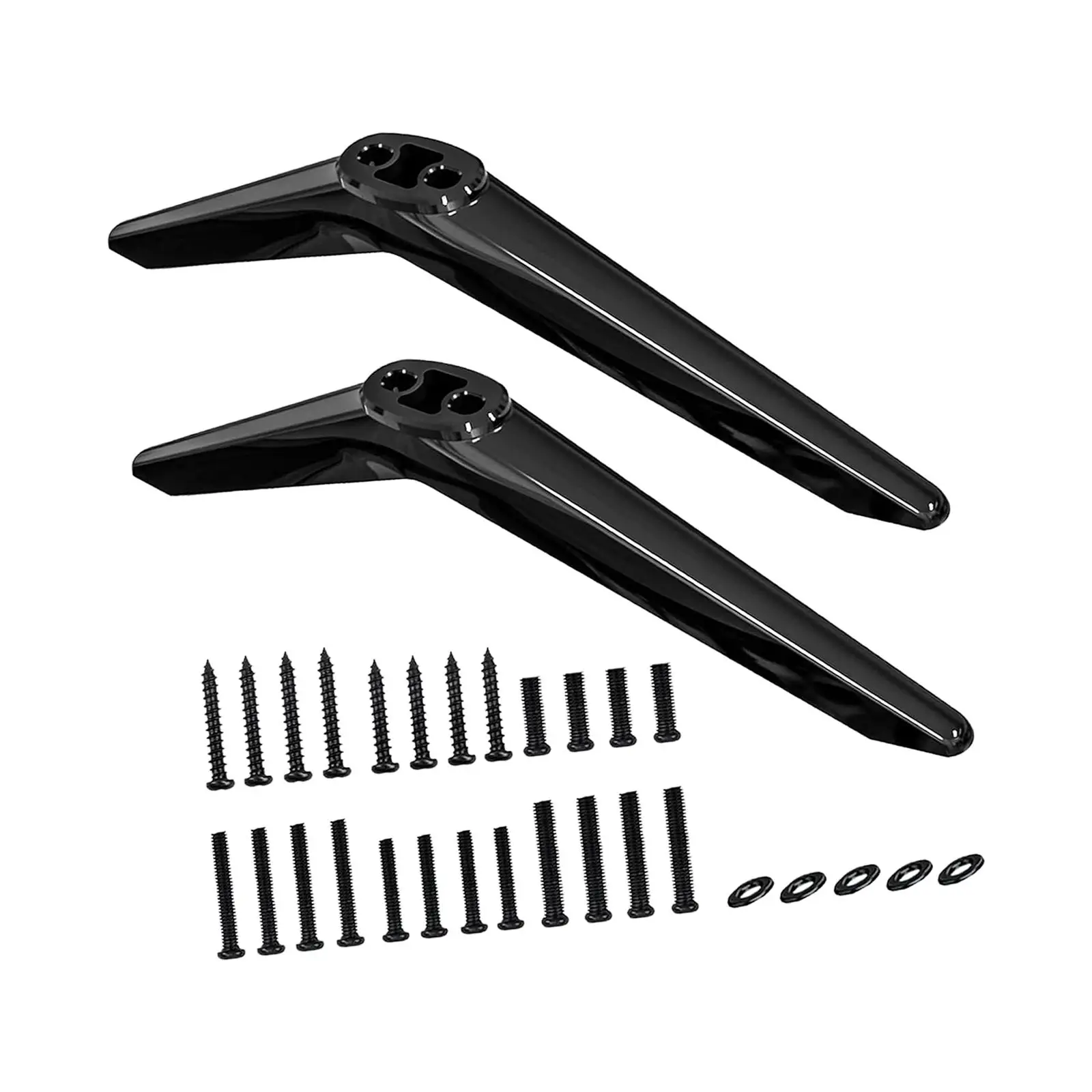 0.45-0.94인치 구멍 간격 액세서리용 간단한 조립 TV 베이스 스탠드 2개