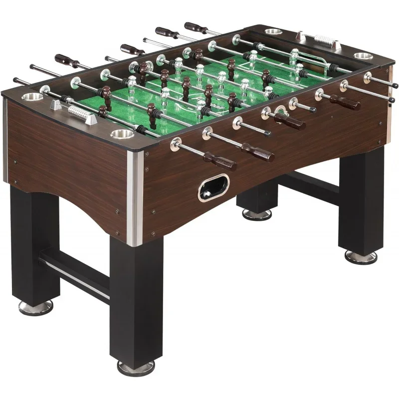 56-Inch Primo Foosball Table, Family Soccer Game with Wood Grain Finish, Analog Scoring and Free Accessories