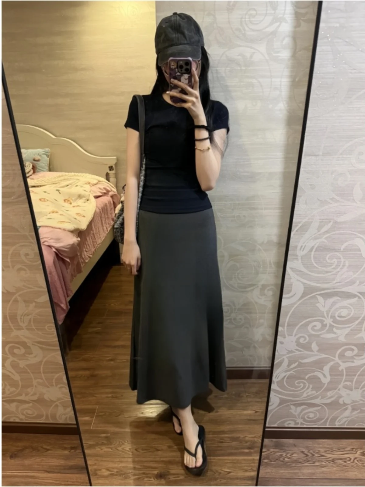 

ay Lightweight European Extended Size Women's Skirt Slimming A-Line Summer New Sle 75 Tall Women's Long Skirt