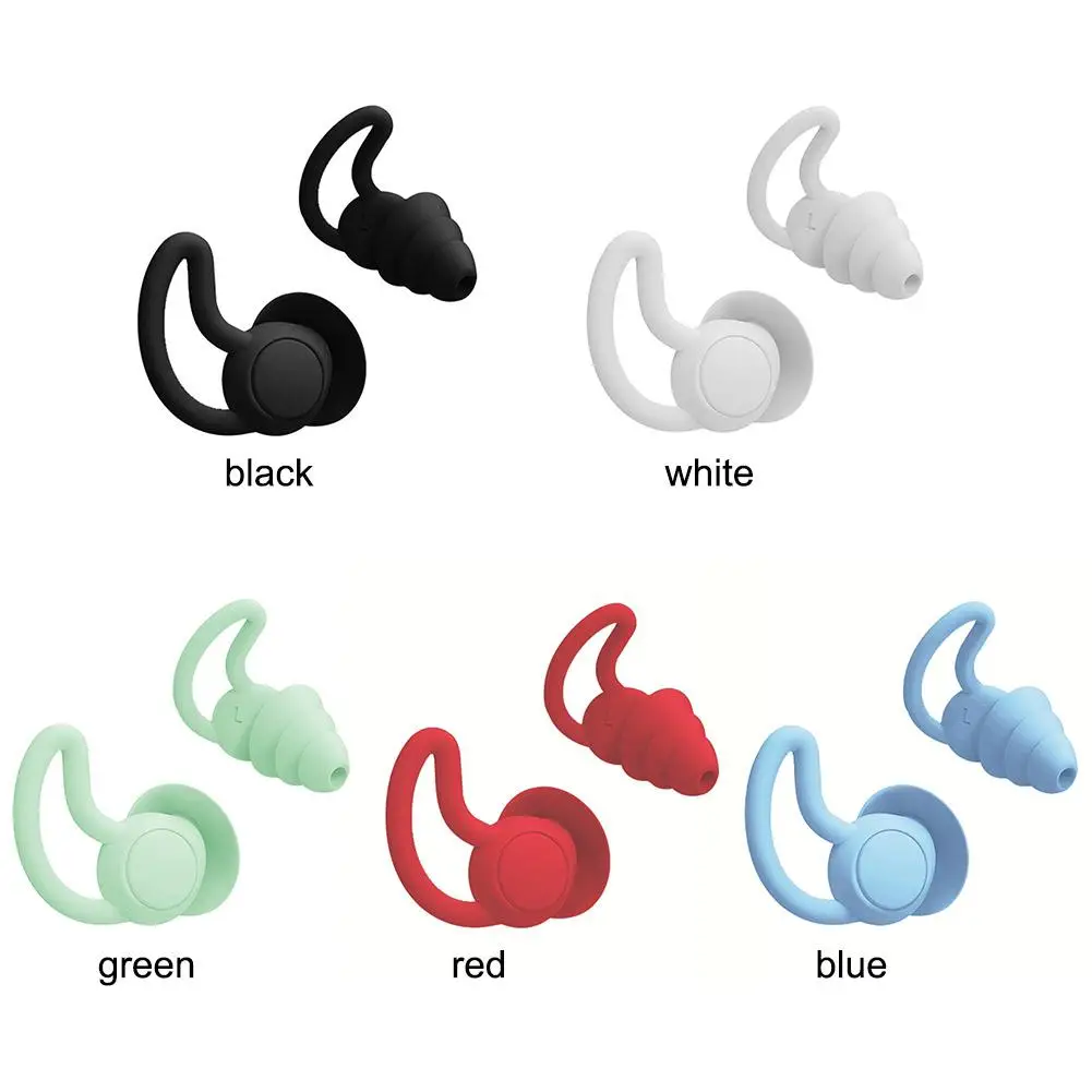 سدادات أذن من السيليكون عازلة للصوت ومضادة للضوضاء (أبيض)