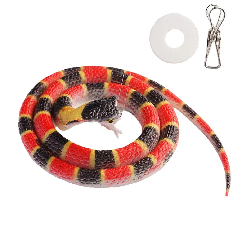 70cm Fake Large Rubber Snake With Line Simulation Prank Toy Realistic Lifelike Scare Prank Gag Gift Joke Toys For Kids O9V4