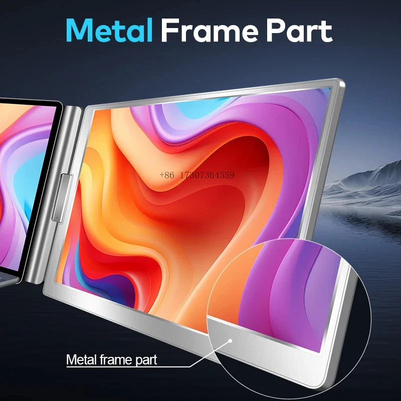 2025 1920*1200 FHD Screen 16 Inch Portable Triple with Dual LCD Screen Placed on the Desk USB for Laptop Use