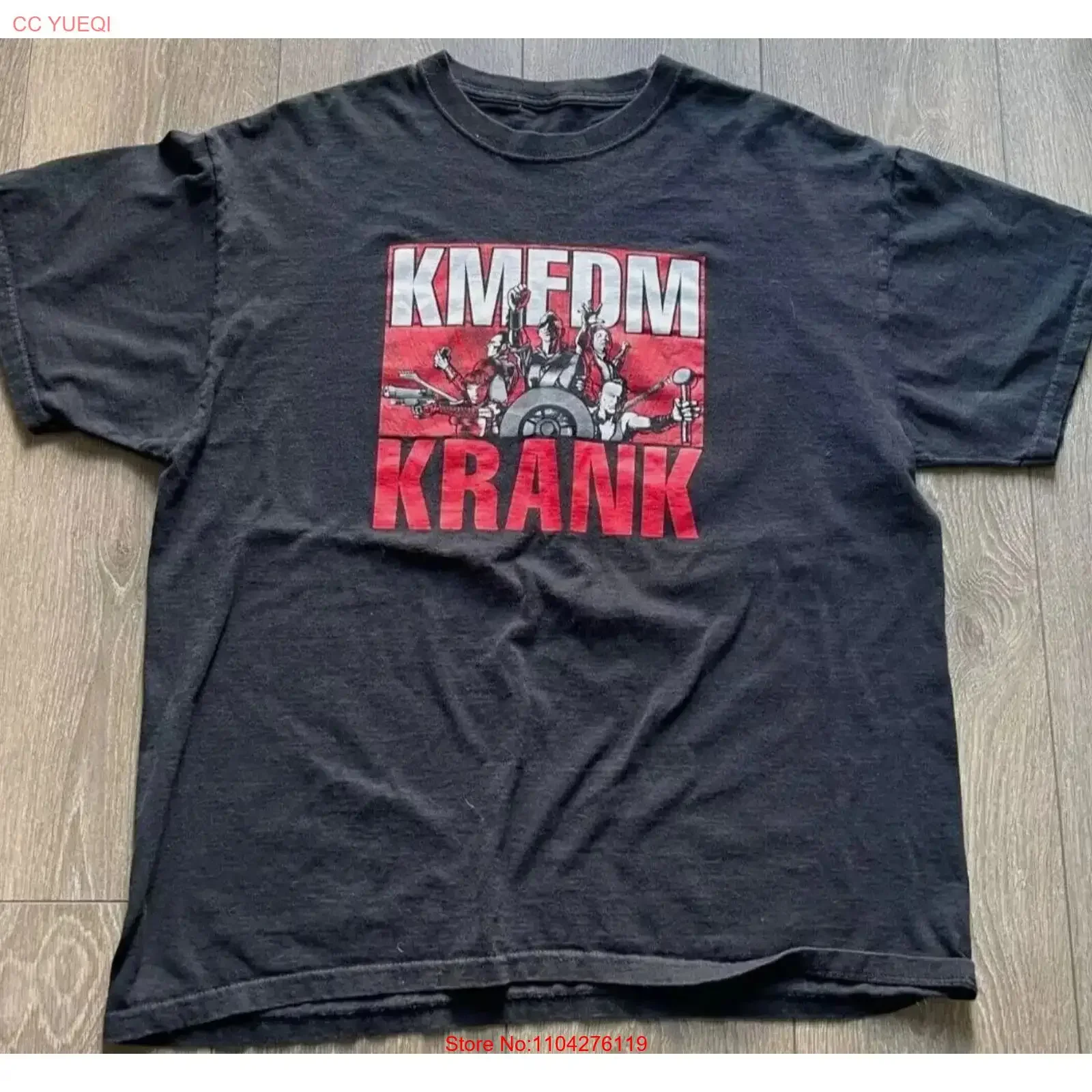 Vintage KMFDM band Concert T Shirt Black Cotton All size S to 5XL vintage Washed Top For Everyday Wear homme streetwear
