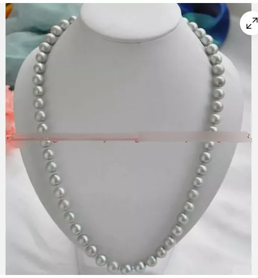 

Genuine 7-8mm Natural Silver Gray Freshwater Cultured Pearl Necklace 18"