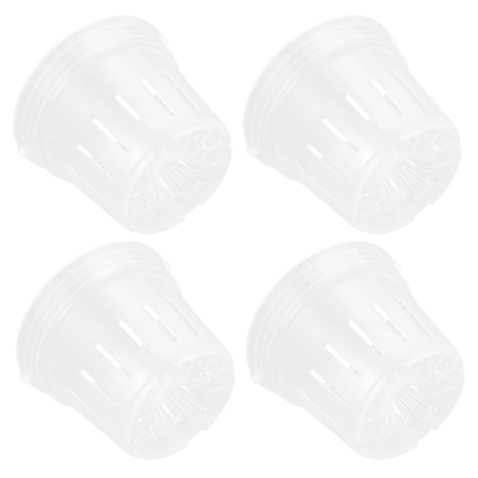 4Pcs Plastic Plant Nursery Pots Transparent Breathable Orchid Planters for Succulent Germination Cuttings Transplanting