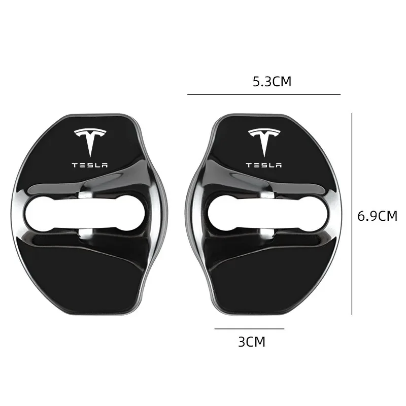 Für Tesla Türschloss Abdeckung Model3/y/x/s Auto Schloss Schnalle Tesla Anti Rost dekorative Metalls chutz abdeckung Auto Modifikation