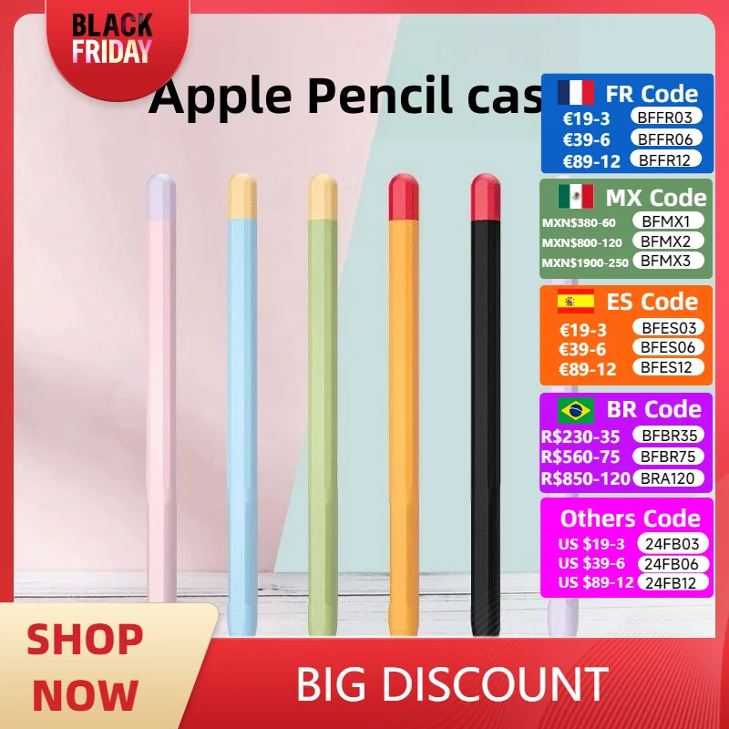 

Pencil Case for Apple Pencil 1st 2nd Generation Or Pencil Pro Tablet Stylus Protective Cases Silicone Shockproof Cover