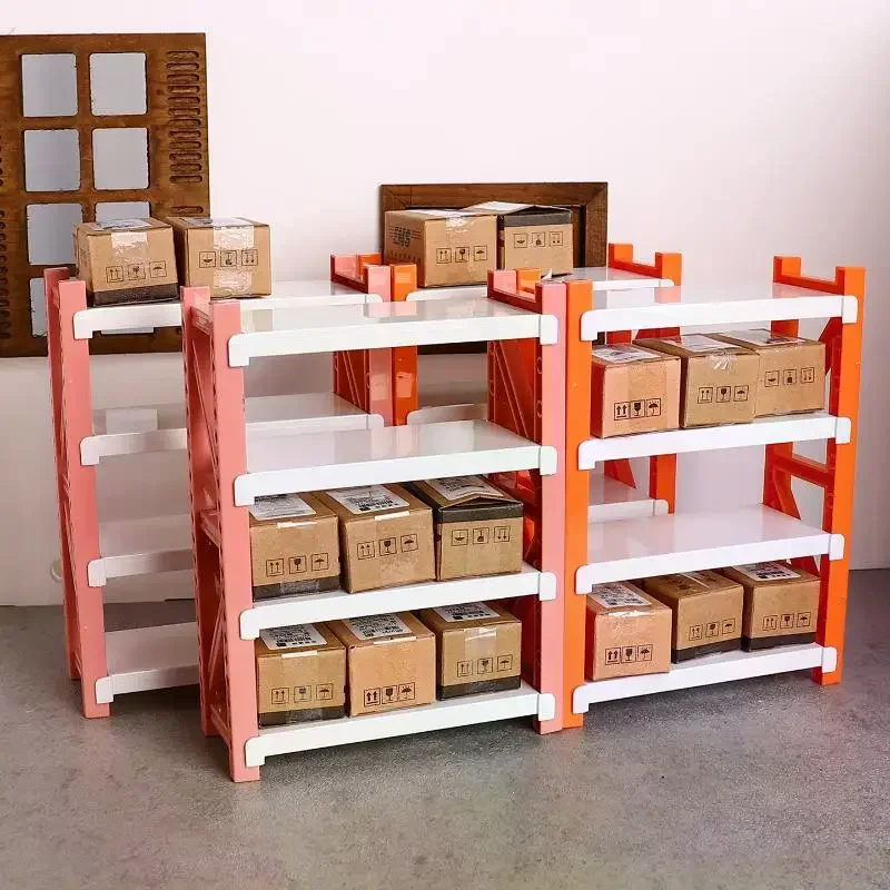 Estantes de almacenamiento de simulación para casa de muñecas, estantes de almacén, modelo de casa de muñecas, Mini muebles de decoración, accesorios para casa de muñecas, 1/12
