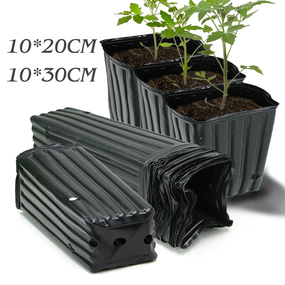 

Tall Square Plants Grow Cup Soft Black Plastic Breathable Seedlings Bag Garden Flower Fruit Tree Transplant Growth Container Pot