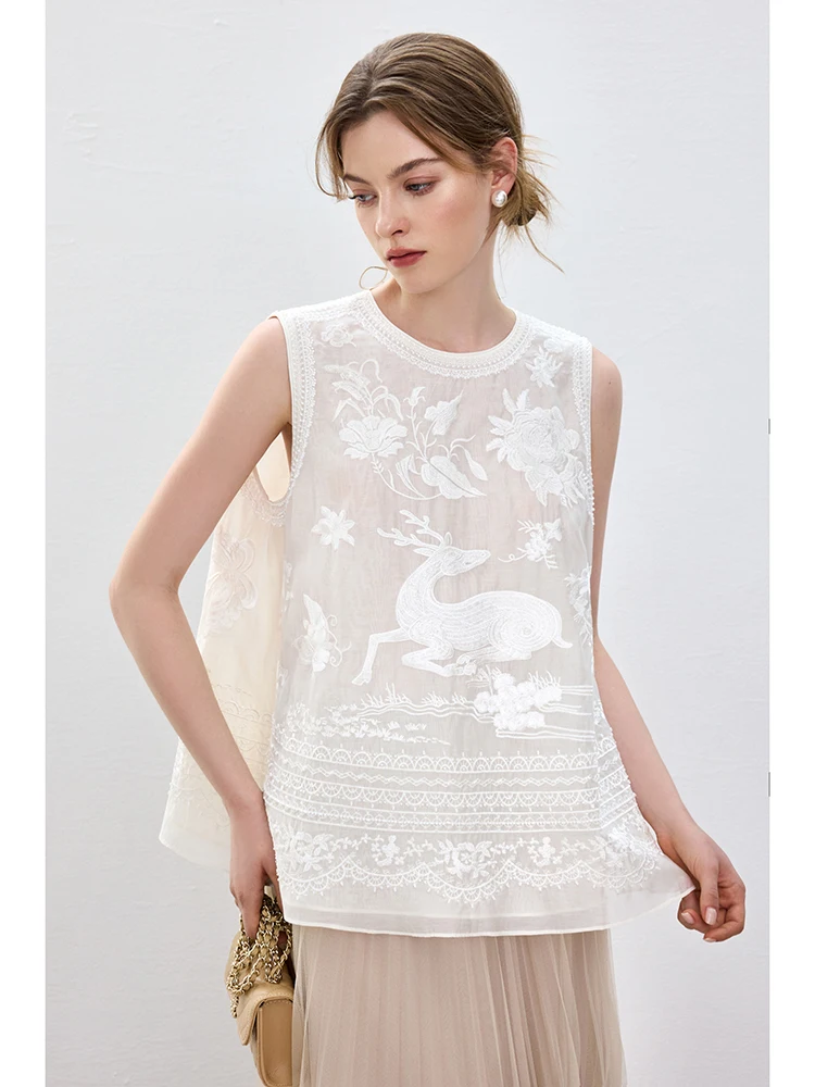 

Шелковый двухслойный жилет с тяжелой вышивкой бисером и уникальным дизайном, эксклюзивная женская одежда из Нинся