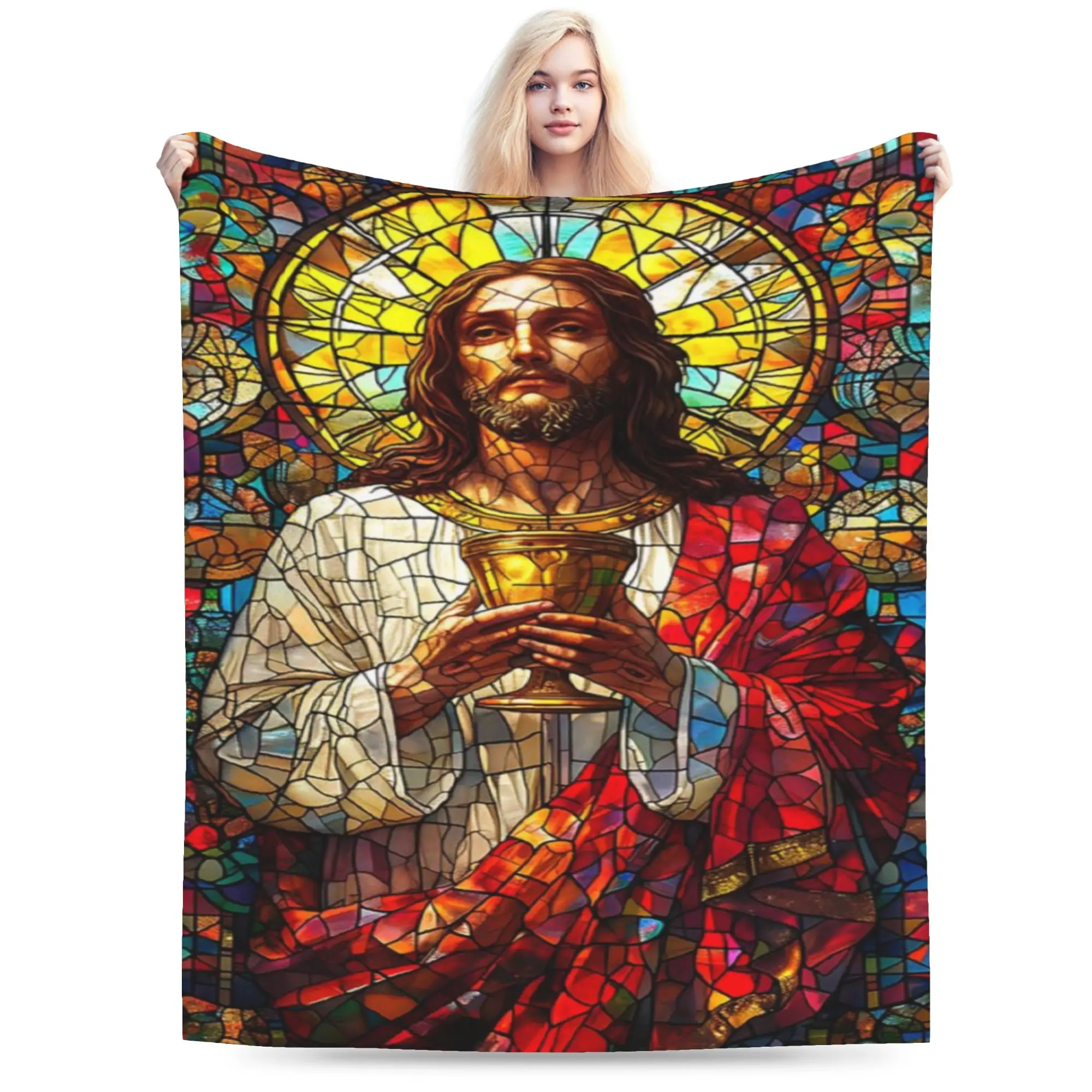 

St Michael Archangel Angel Jesus Blanket Coral Fleece Plush Comfortable Lightweight Thin Throw Blanket for Bed Bedspreads
