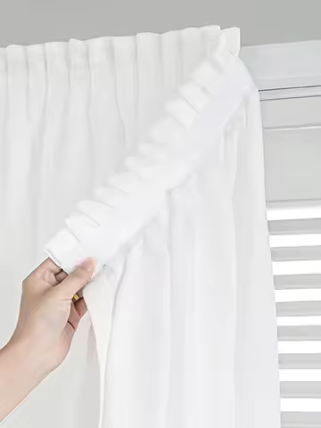 1pc Adhesive curtain no punching installation balcony white self-adhesive gauze bedroom bay window semi-blackout pasted curt