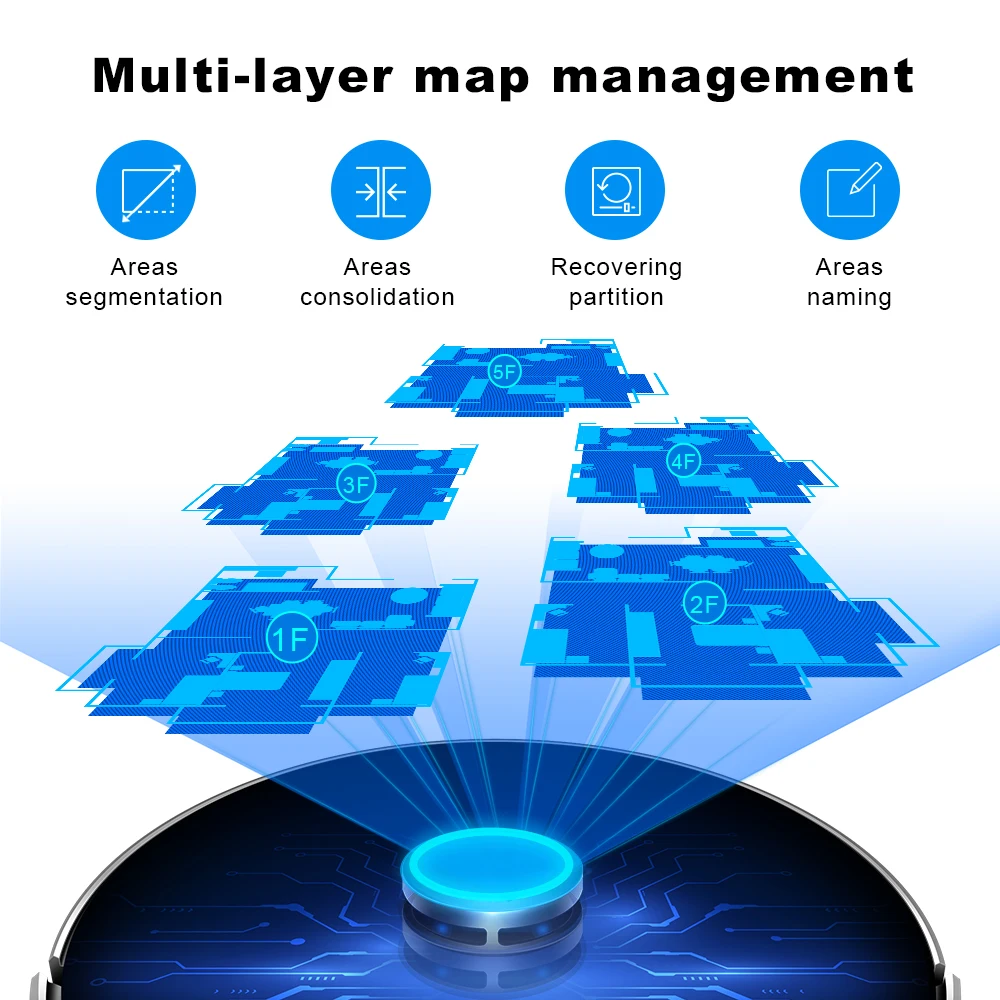 Liectroux/LILIN XR500 Robot Vacuum Cleaner,Laser System,6500Pa,Smart Home Appliance,Restricted Area Map,Zone Cleaning for Carpet