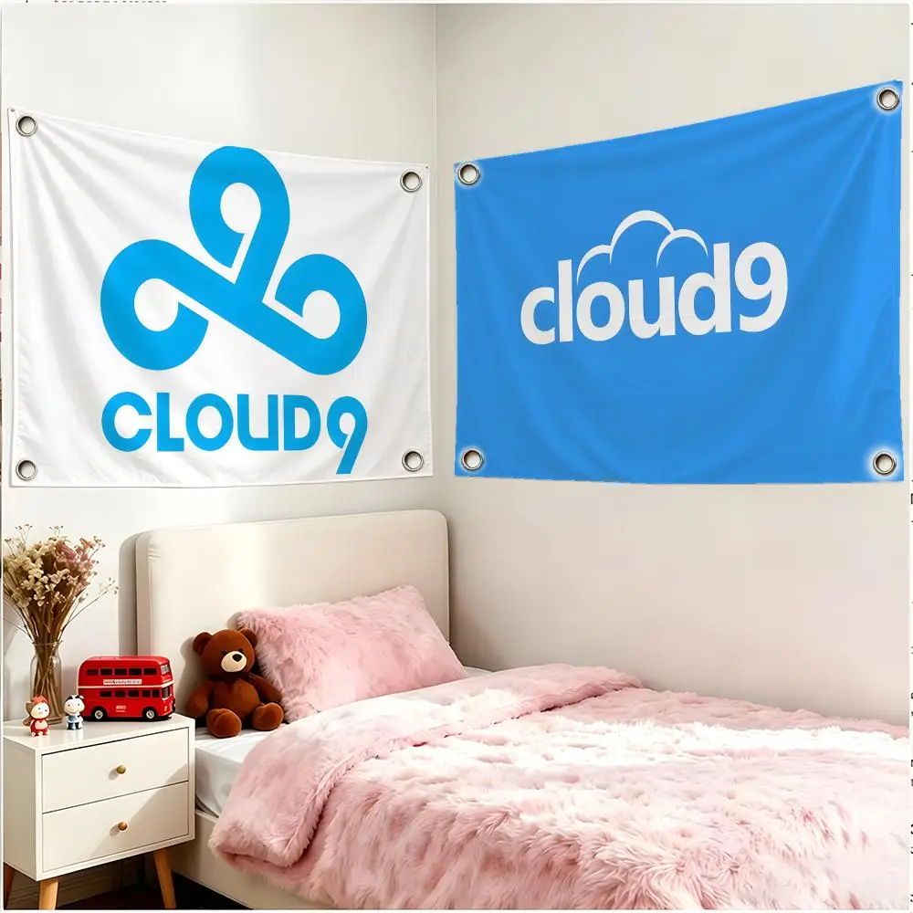 C9 Flags Borderless Four Ring Ornament Indoor Outdoor Decoration Quick Hang Install