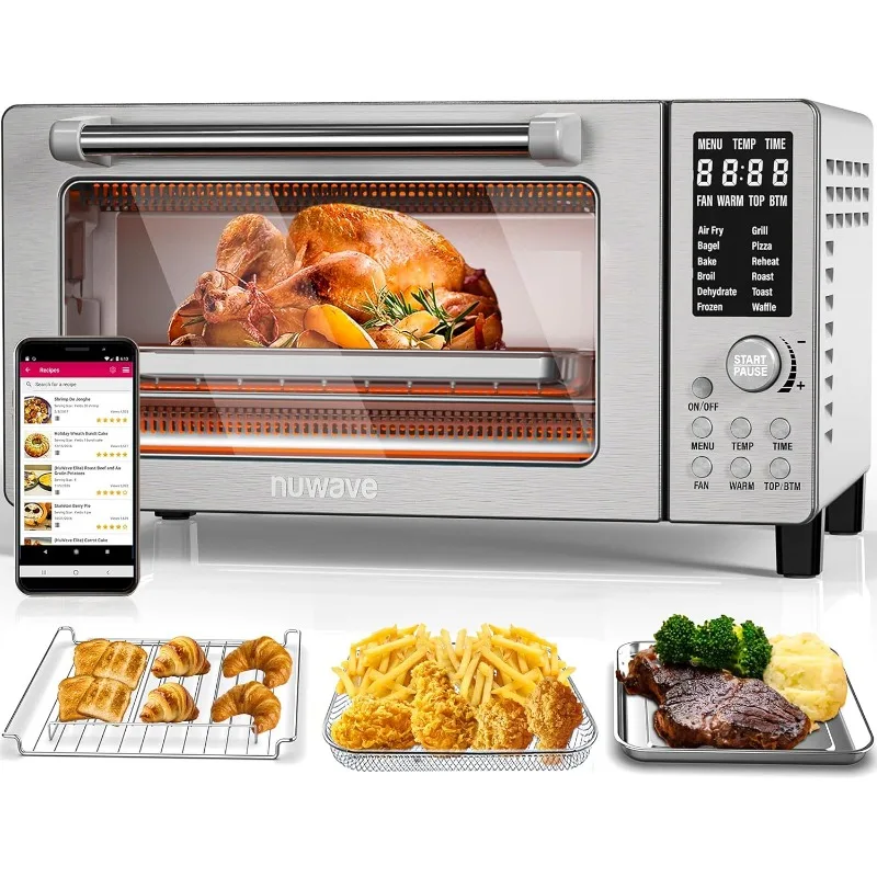 Microwave Smart Oven, 12-in-1 Countertop Convection, 50°-450°F Temperature Control, Top and Bottom Heater Adjustment 0%-100%