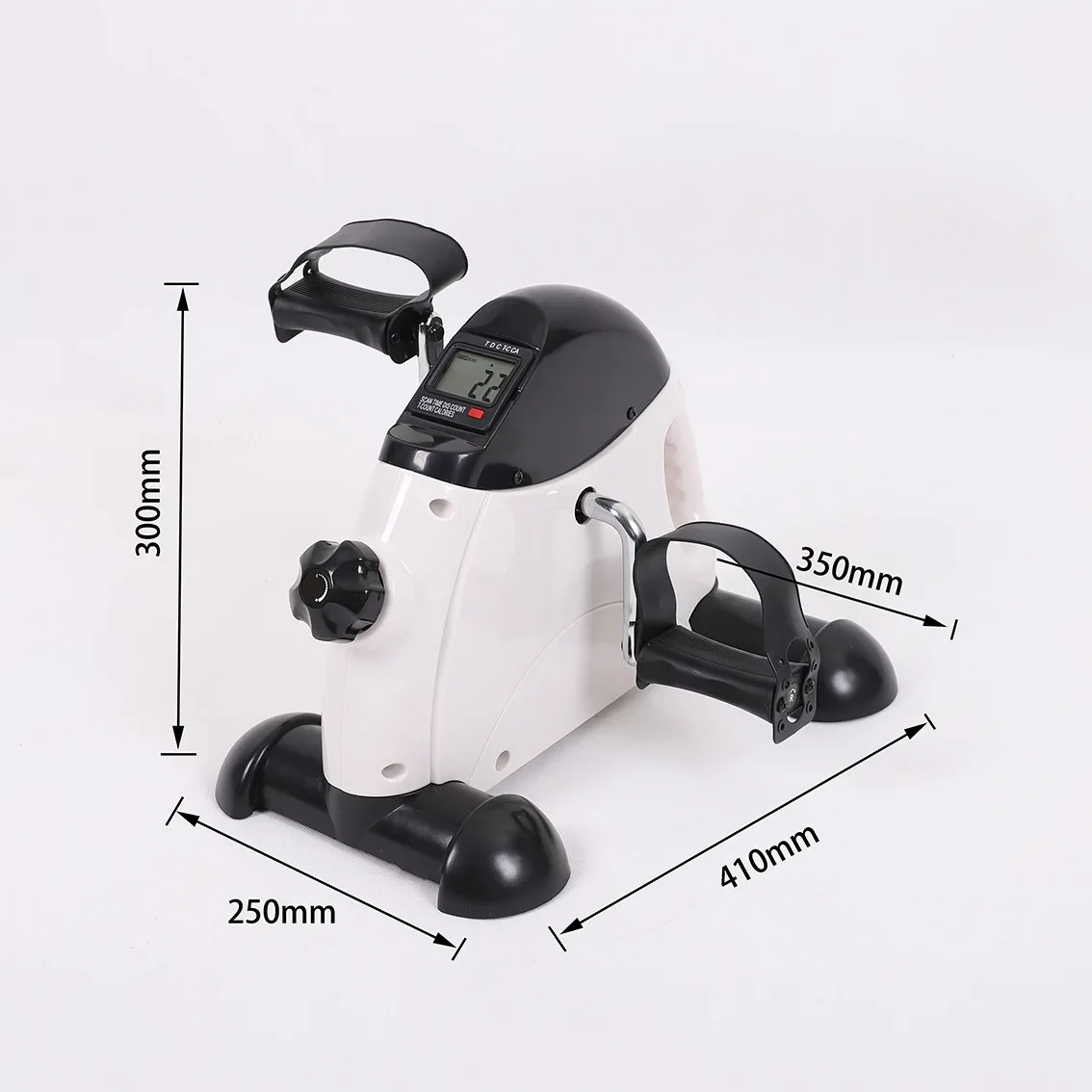 AD121 Mini Folding Stepper Bike LCD Display Monitor Resistance Adjustable 410x350x300mm Indoor Arm and Leg Trainer for Seniors
