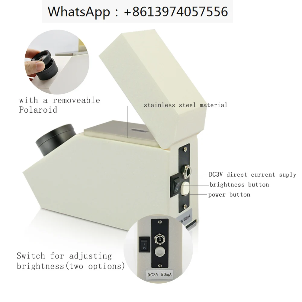 Jewelry Optical Glass Equipment With 0.002 Accuracy Refractive Index Range of 1.35 to1.85 With Polarizing Lens Gem Refractometer