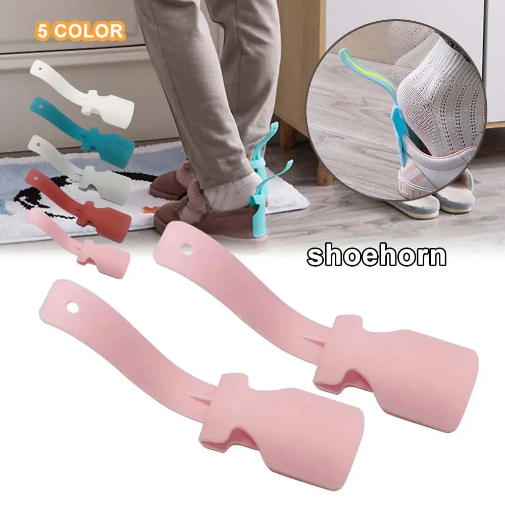 Convenient Unisex Women Colorful Shoe Horns Shoes Lifter Plastic Shoes Accessories