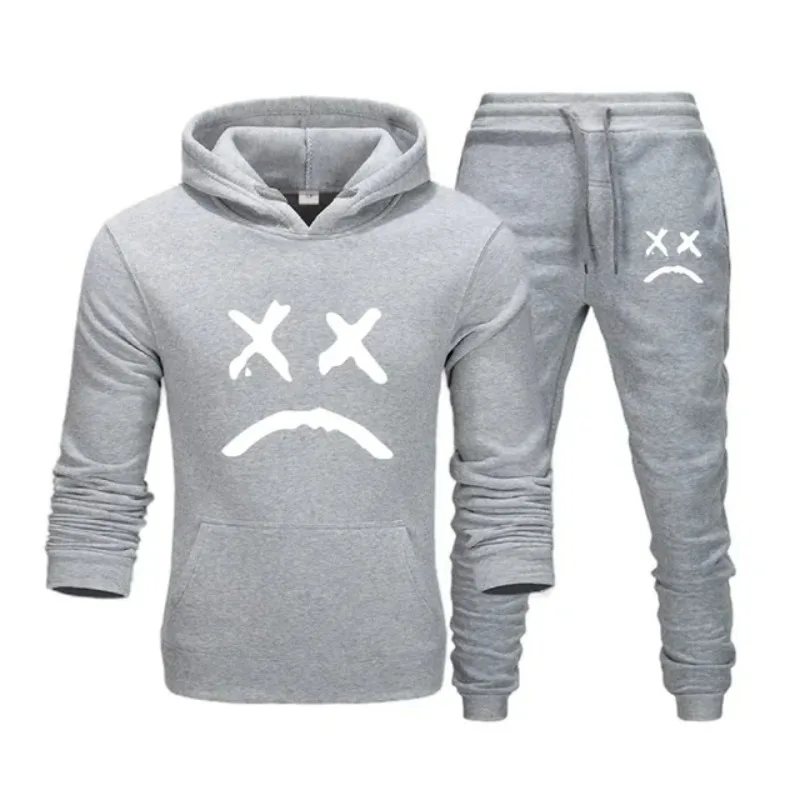 

2025 autumn and winter men's casual sportswear fashion sportswear two-piece sweater and pants casual running suit