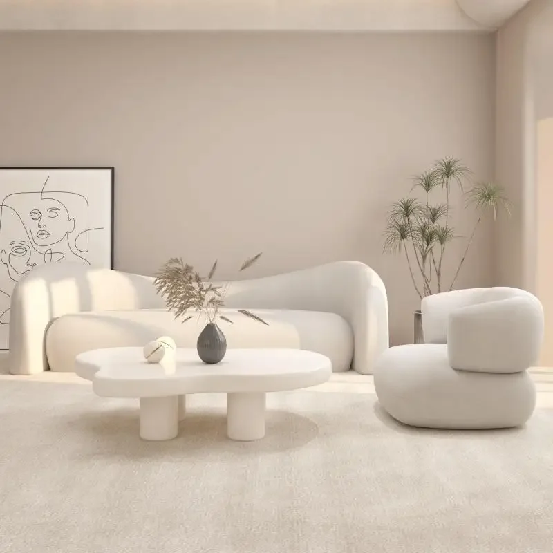 

Modern Nordic Living Room Sofa Puffs Foam Sponge Minimalist Unusual Couch Reading Ergonomic Canape Salon Home Furniture Sets