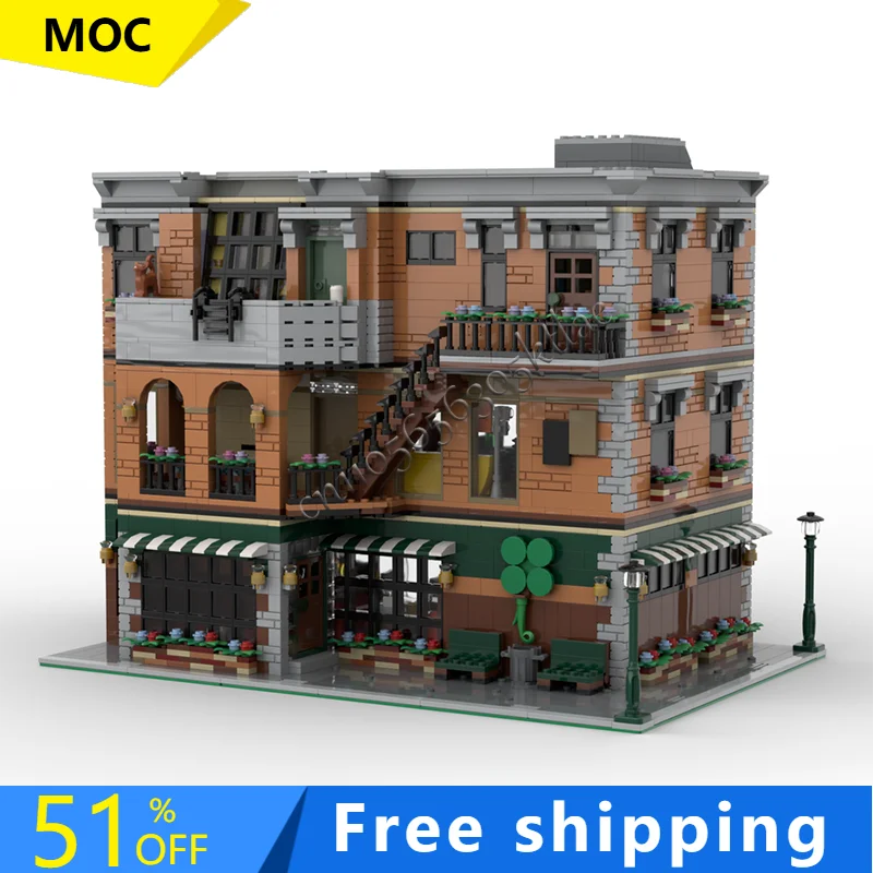 

4282PCS MOC Modern City Street View MacLarens Pub Building Model DIY Custom Puzzle Technology Creative Assembly Kids Toys Gifts