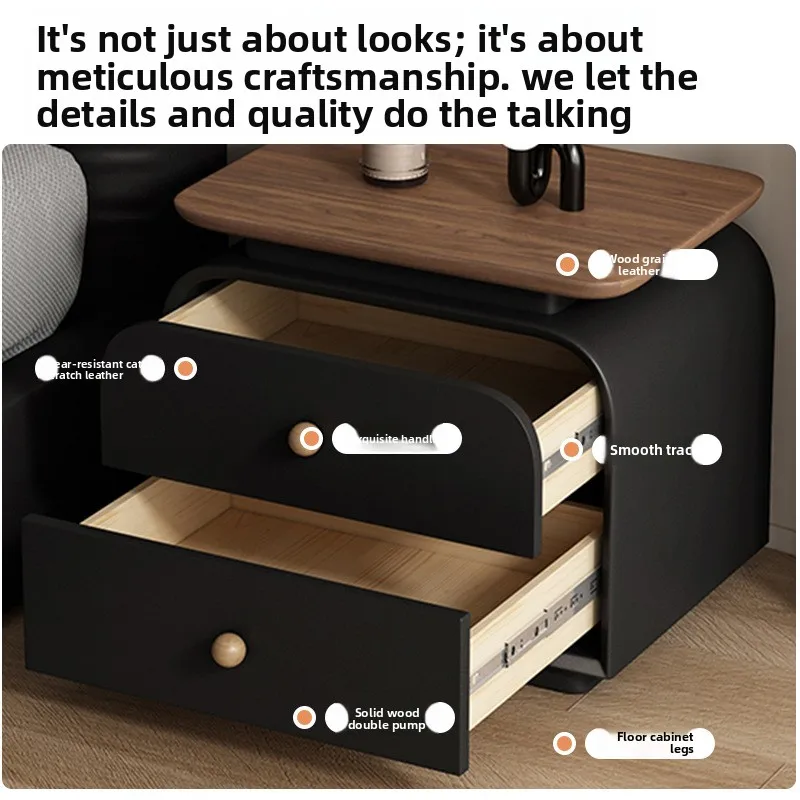 All solid wood small bedside table Italian bedroom bedside storage cabinet