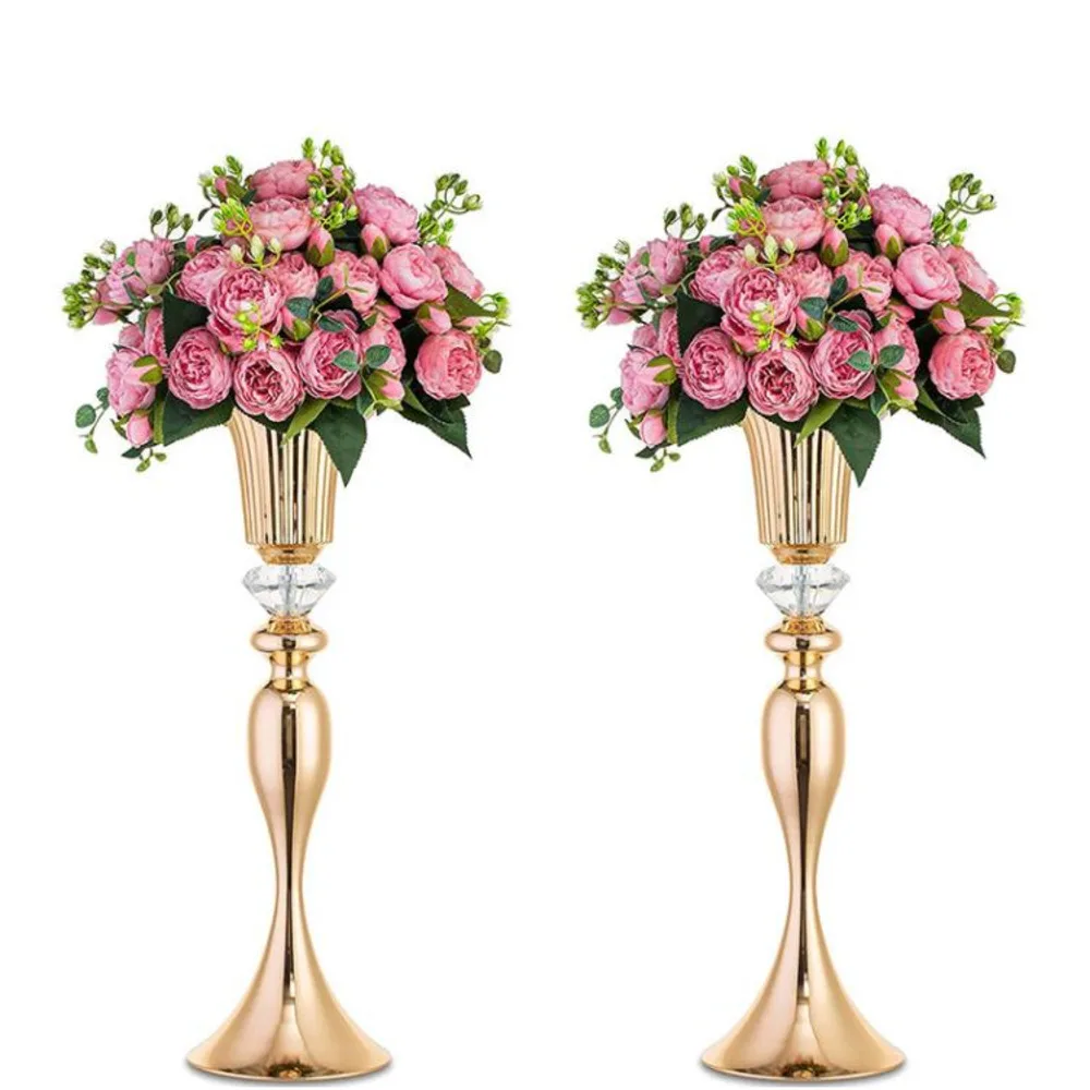 10Pcs Flower Vases Floor Metal Vases Plant Dried Floral Holder Flower Pots Road Lead Home Wedding Corridor Decoration