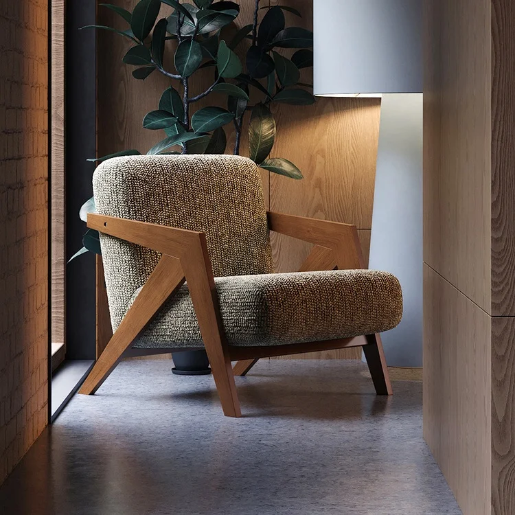 Sofá cadeira de balanço cadeira de couro madeira luxo nórdico moderno terno tecido esperando acento lounge móveis casa sala estar sofá cadeira