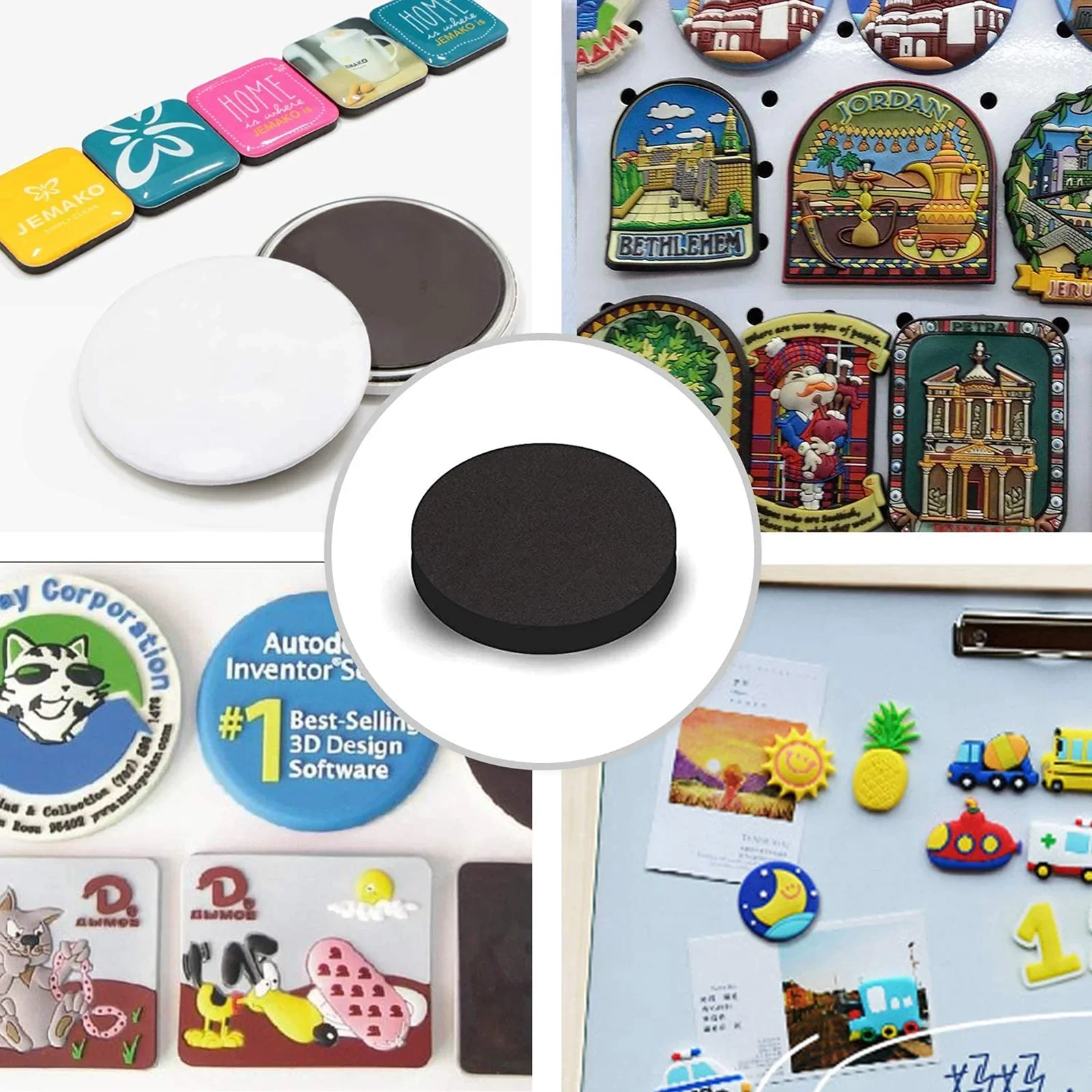 صفائح مغناطيسية 20/25/30/35 نقاط مغناطيسية مستديرة ذاتية اللصق مغناطيس القرص المطاط المستدير ورقة مغناطيسية ناعمة لتقوم بها بنفسك ديكور الثلاجة الحرفية