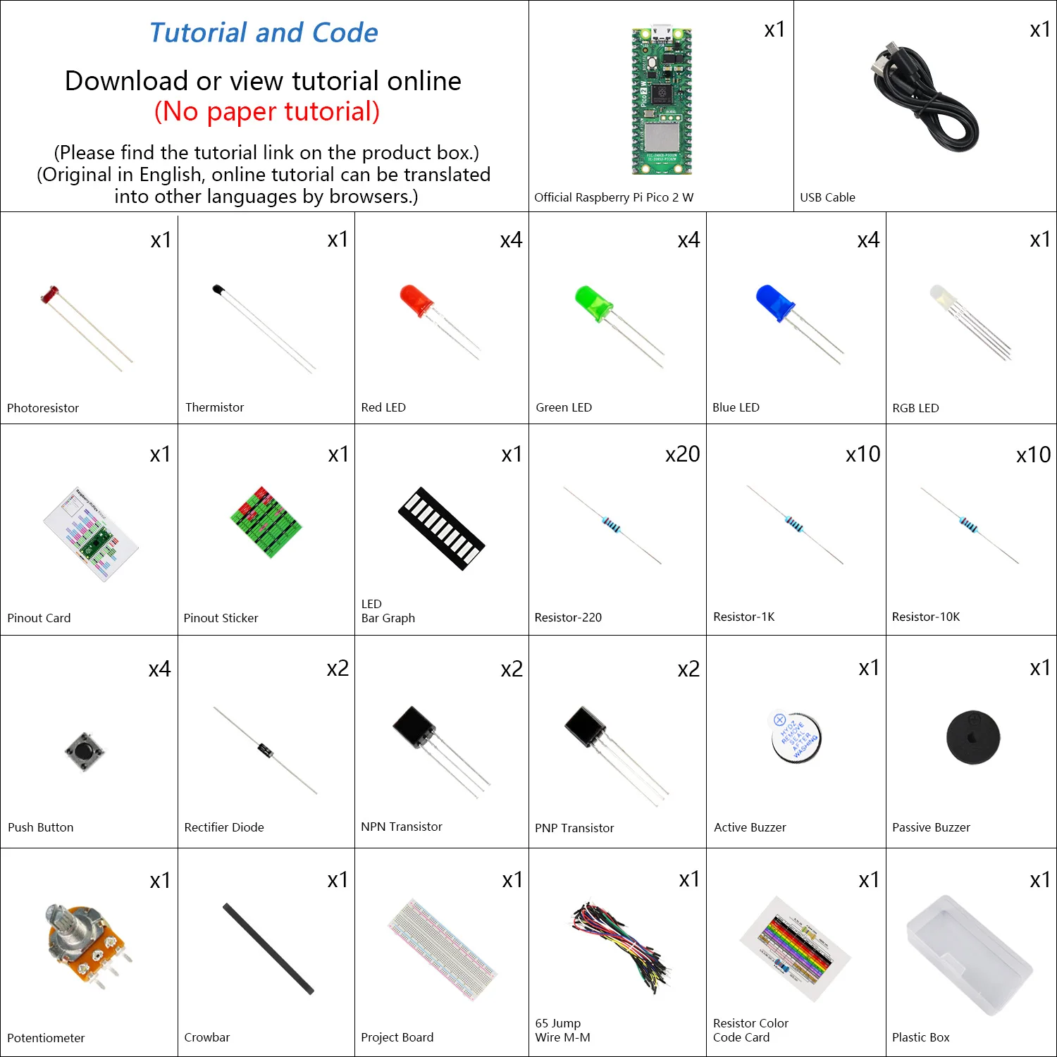 Freenove Basic Starter Kit for Raspberry Pi Pico 1 2 W 2W, Python C Code, 386-Page Detailed Tutorial, 55 Projects, 142 Items
