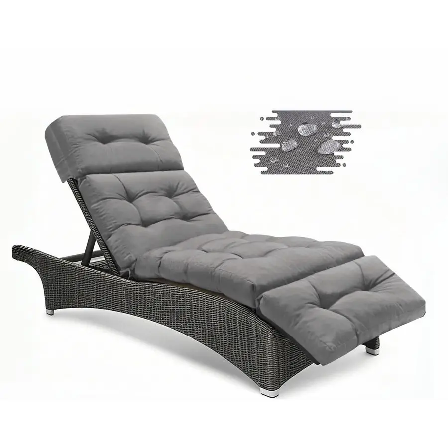 

Indoor Outdoor Chaise Lounge Cushions, Waterproof Thickened Lounge Chair Cushion, Replacement Patio Recliner Cushions for Outdo