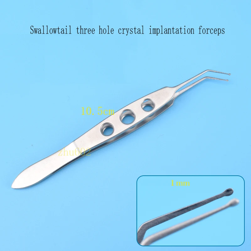 Instrumentos microcirúrgicos oftálmicos, Crystal Substituição Forceps para Cirurgia Plástica Cosmética, Punho plano, Cabeça redonda, Pato